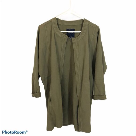 Madwell Olive Green Stitch Edge Duster Jacket Sm - Picture 10 of 10